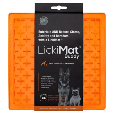 LickiMat Classic Buddy Orange Futtermatte für Hunde - Gesunde Fütterung
