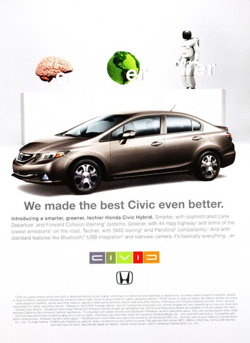 HONDA CAR magazine promo ad #17 "NOT A CAR" 2013 CIVIC