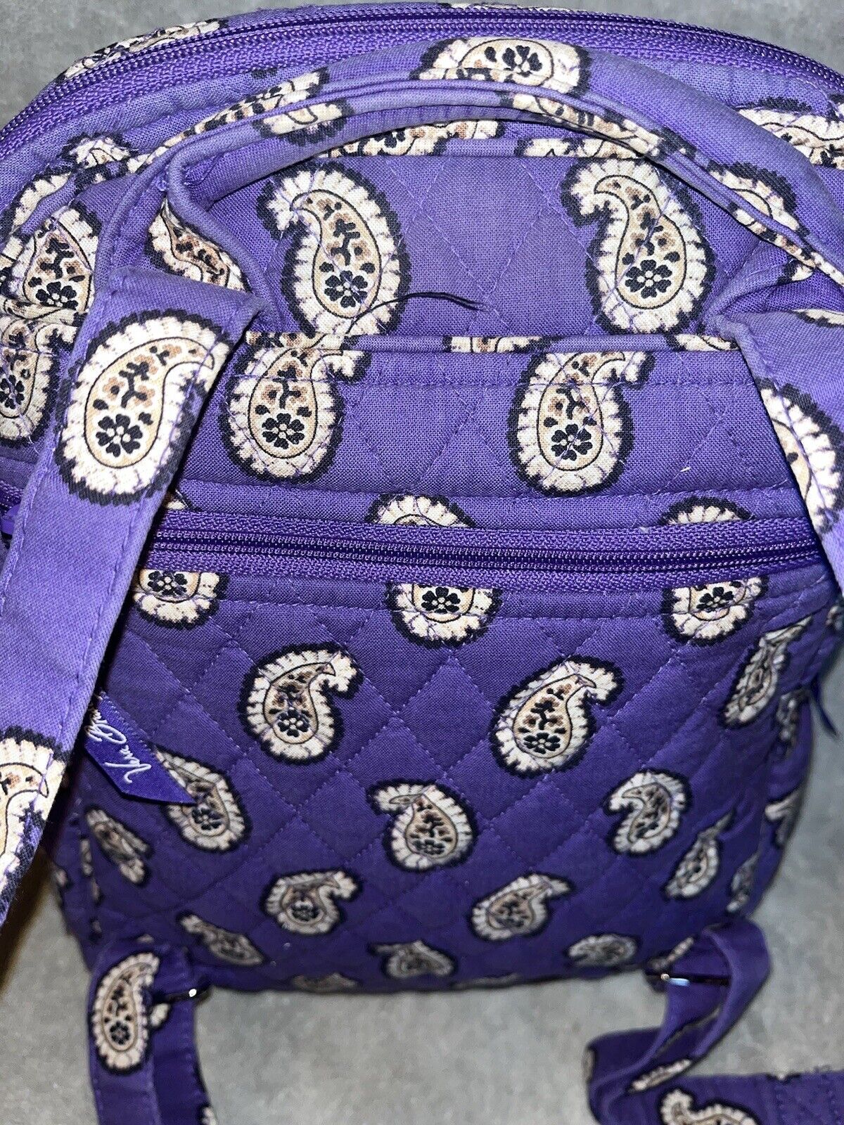 Vera Bradley Backpack Purse ￼Simply Violet Patter… - image 7