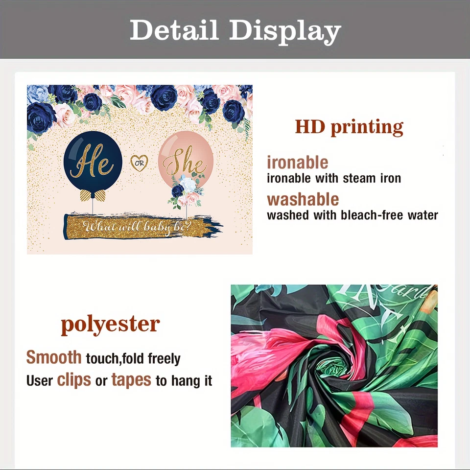 Telón de fondo de revelación de género borgoña él o ella lo que será el bebé decoración de fiesta telón de fondo Foto 4 de 4