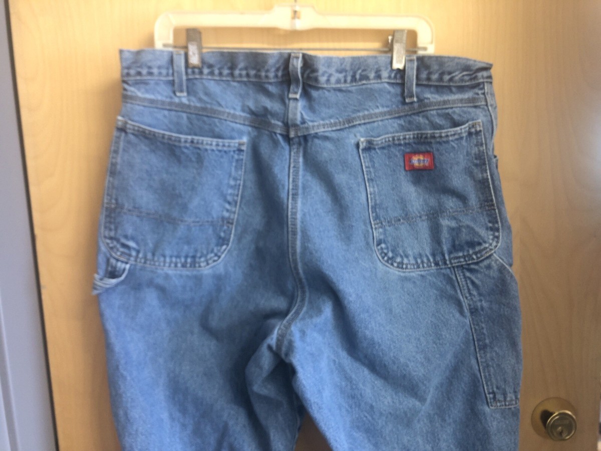 Vtg Dickies Distressed Work Pants Carpenter Hammer Loop Talon Zip
