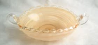 MCM Vintage MURANO Italy Spiral Art GLASS BOWL Handles Gold Sparkle CENTERPIECE