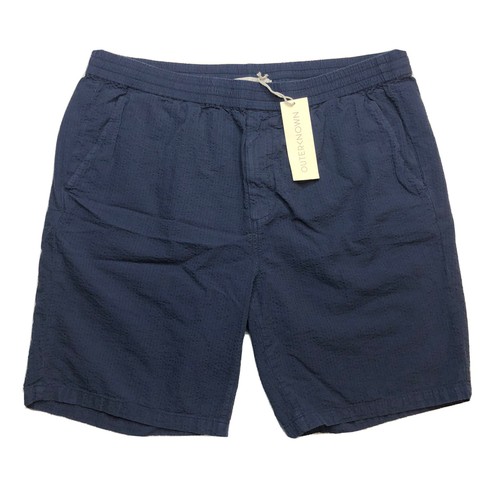 OUTERKNOWN Shorts Seersucker Mens XL 7" Drawstring Navy Blue eBay