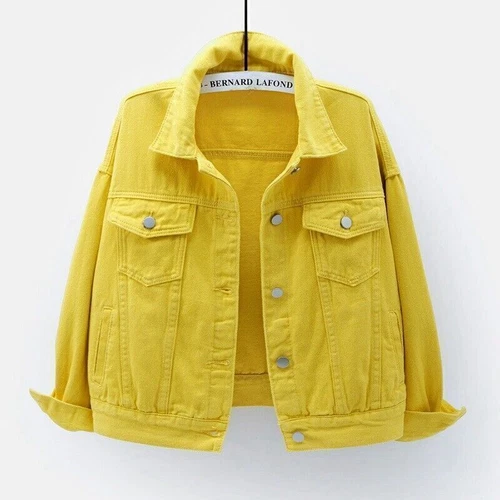 Womens Ladies Stretch Denim Jacket Soft Cotton Loose Plus Zise Stonewash Coat!@ - Picture 12 of 26