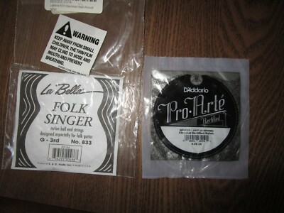 NIP D Addario Classical Rectified Nylon & La Bella Folk Singer G-3rd No 833