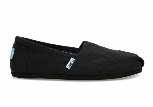 toms black slip ons