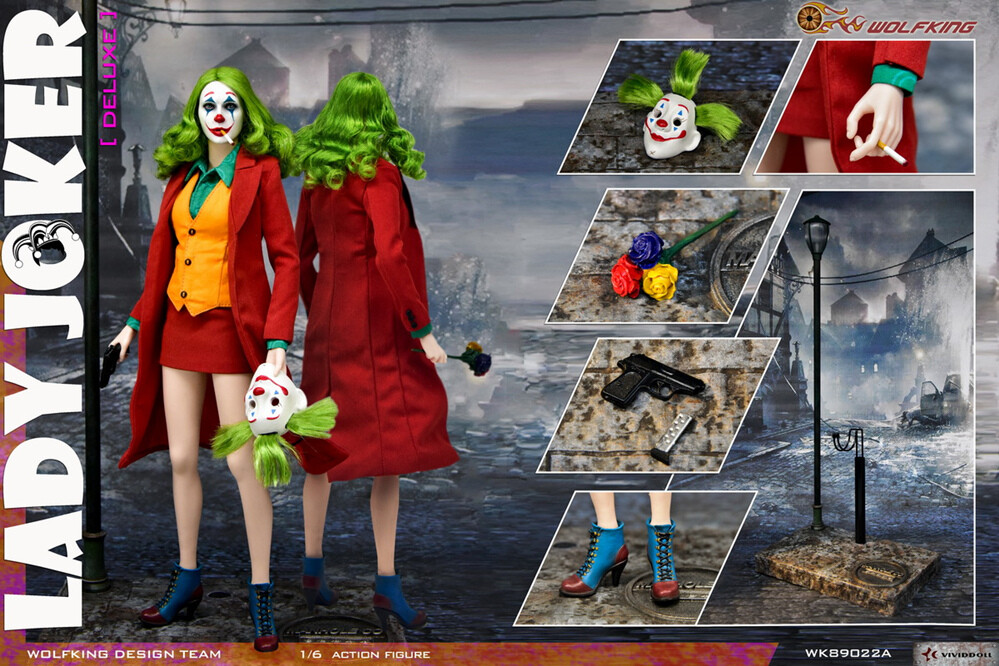 Wolfking 1/6 WK89022A Female Lady Joker Deluxe Ver 12inch Action