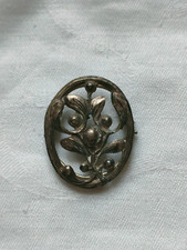 Bijou ancien : coulant , coulisseau de sautoir , décor de gui.