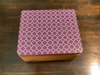 Spice Box Cooks Essentials Wood Five Compartment Teak Wood Dried Herbs Purpl Top