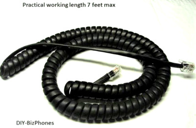 5-Pack Handset Cord Cisco IP Phone 3900 6800 8900 9900 Series Flat Black 12Ft