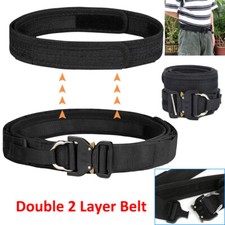 1.57" Tactical Belt Combat Quick Release Metal Buckle MOLLE Mens Belt Gear Black