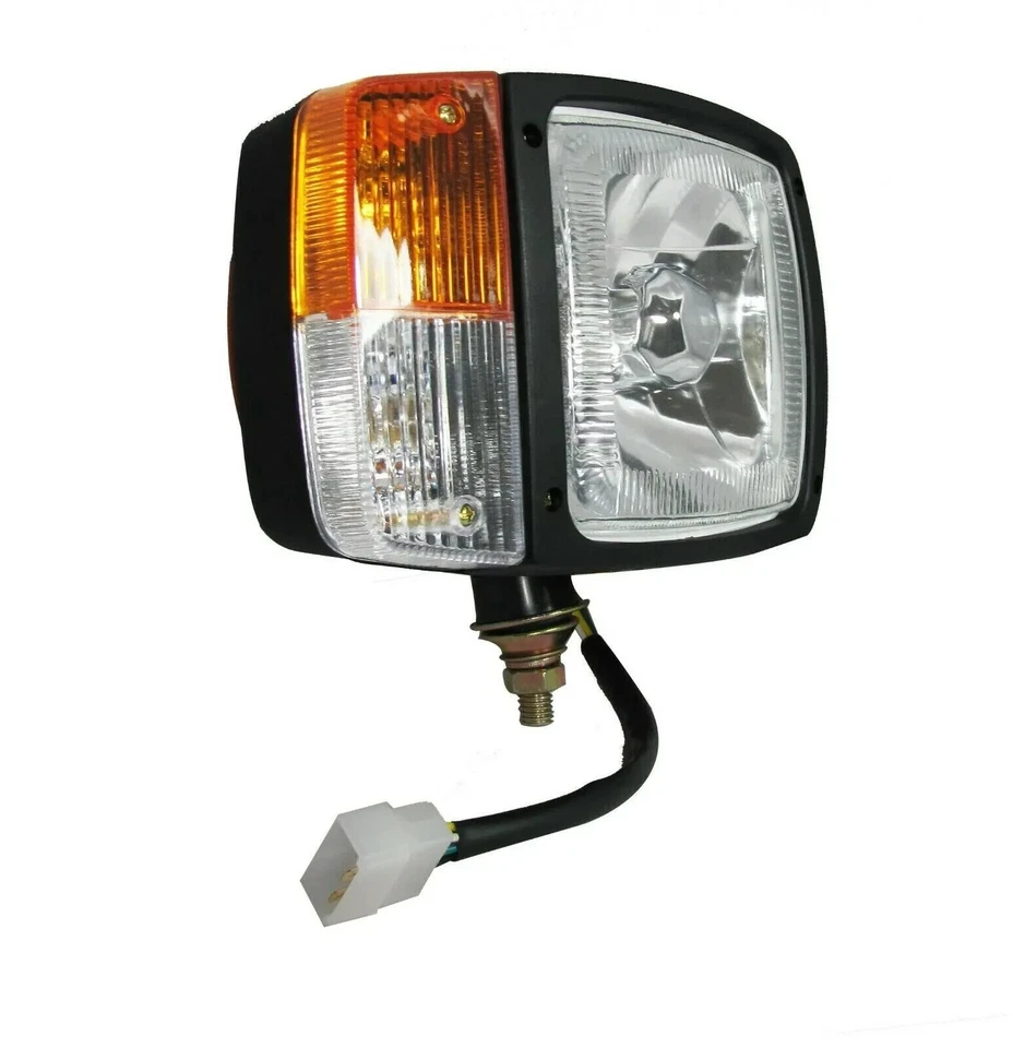 2x Frontscheinwerfer Halogen Scheinwerfer Blinklicht für Traktor Bagger Radlader - Bild 3 von 4
