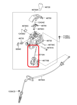 Auto Transmission Gear Shift Lever OEM for 2011-2013 Hyundai 