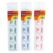 200 Raffle Tickets Flat 50 50 Double sided Split Carnival Festival Event SEALED