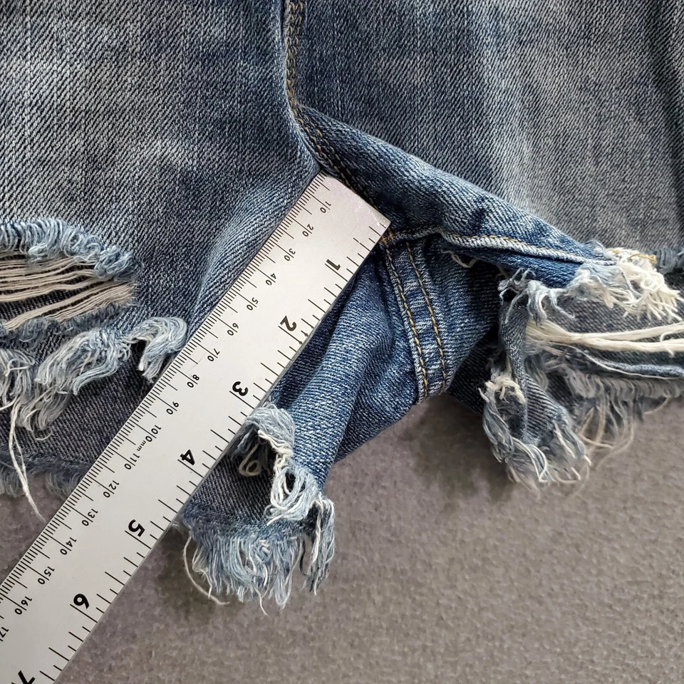 Pantalones Cortos BDG Mujer 32 Azul Denim Corte Tachonado tiro medio Freja Calce Vintage Foto 3 de 4