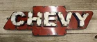 Recycled Tin Metal CHEVY Bow Tie Sign Gas Oil Garage Man Cave Home Decor
