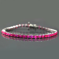 Natürlich Äthiopische Pink Feuer Opal Edelstein 925 Sterlingsilber Tennis Band