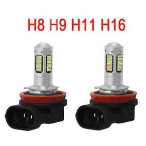 2x H8 H11 H16 6000K White 100W High Power LED Fog Light Driving Bulb DRL