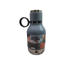 Dog Bowl Attached to Stainless Steel Insulated Travel Bottle for Human 37oz