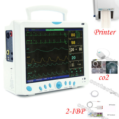 Multi-Parameter-ICU-Patientenmonitor,EKG NIBP SPO2 Resp Temp ETCO2 2-IBP,Drucker
