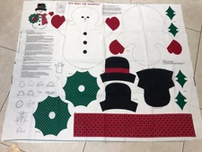 JACK FROST Snowman Cut & Sew Jack Frost Fabric Cut and Sew Panel Christmas