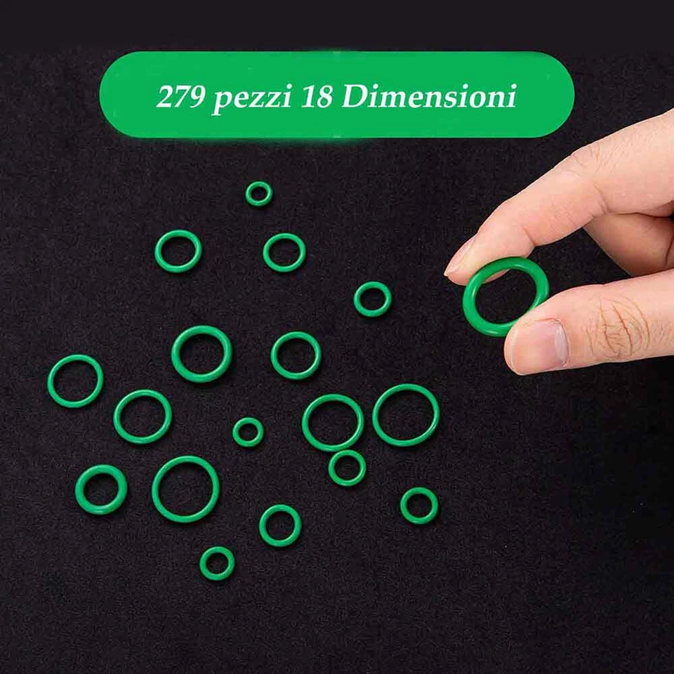Guarnizioni toirodali in gomma per rubinetti 279 pz 18 dimensioni set di o-ring - Immagine 3 di 4