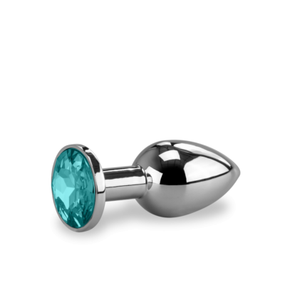 Plug Anal Rosebud En Acier Bleu Taille S 70x28 Mm - Bijou érotique - Neuf