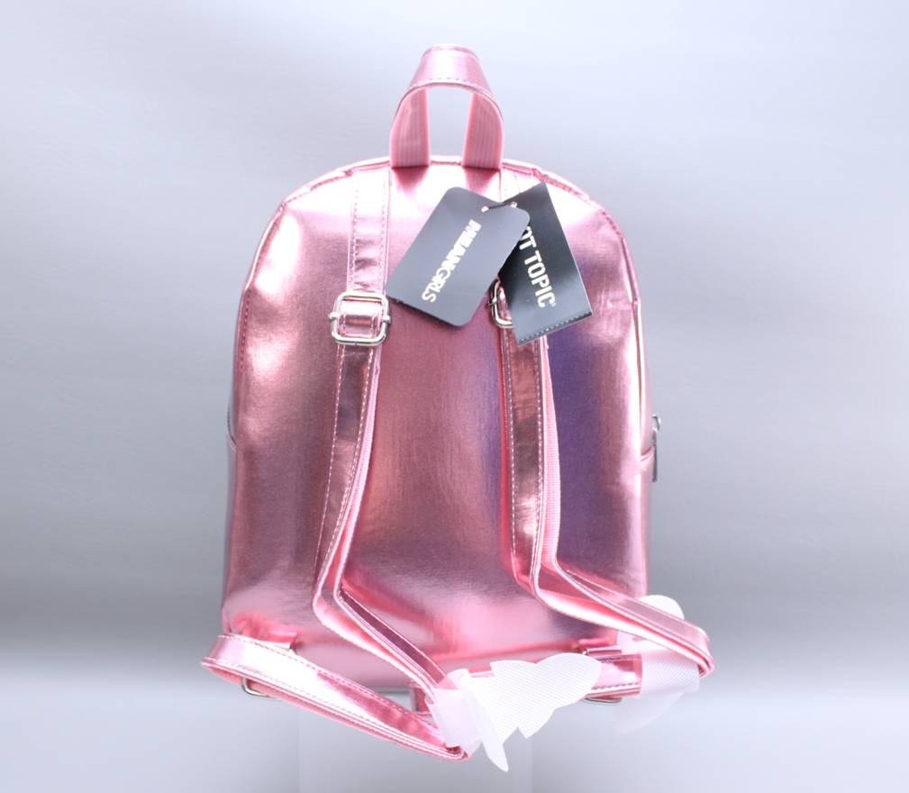 Mean girls on Wednesdays we wear pink Rhinestone mini backpack Mean Girls On Wednesdays We Wear Pink Metallic Mini Backpack  main image 3