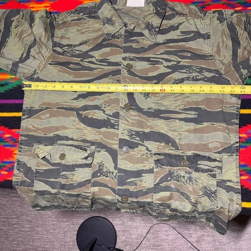 Vintage Robett Mfg Co Mens Tiger Stripe Camo Utility Shirt Jacket Med Cotton image 6