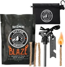 Fire Starter Kit - Premium Flint and Steel Firestarter for Campfires, O/S 