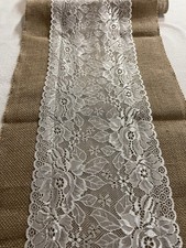 10 pcs lace/burlap table runners12 X 107 Rustic Natural Country Wedding Catering