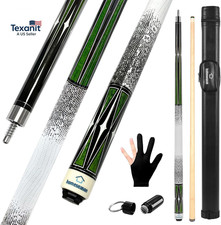 Pool Cue Stick 58" Billiard Cue Sticks 3D Printed Grip Professional Low Deflecti