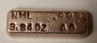 Rare! Vintage NML 3.34 oz .999 Fine Silver Hand Poured Bar. Gr8t Vtg Bar.