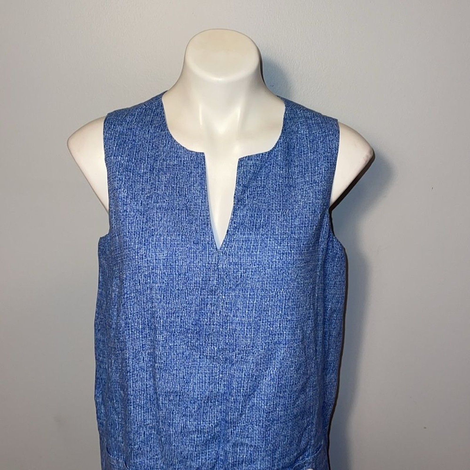 J.McLaughlin Linen Split Round Neck Sleeveless Be… - image 2
