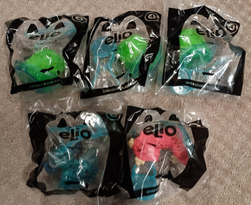 2025 McDONALDs Elio Disney Pixar 5 Happy Meal Toys:3 Aquarii, 1 Grigon, 1 Questa