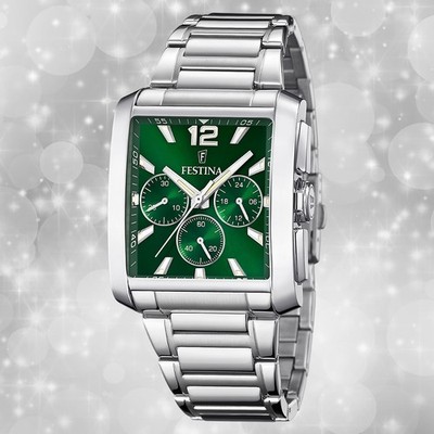 Festina Herrenuhr Edelstahl silber Timeless Chronograph Armbanduhr UF20635/3