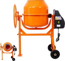 5.0 Cu. Ft Electric Cement Mixer,650W 4/5 HP Portable Concrete Mixer with Wheels