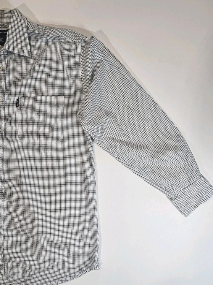Structure Dress Shirt Mens Large White Blue Striped 90s Preppy Business Casual - Image 2 of 4
