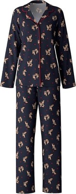 CALIDA Soft Organic Cotton Winter Pajama Set Festive Print Pajama Party Outfit