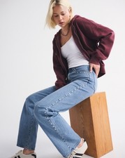 Abercrombie Fitch The 90s Relaxed Jeans High Rise Curve Love Women's 32