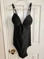 ADORE ME BRAND NEW/TAGS ONE PIECE SOLID BLACK SWIMSUIT SIZE 40D