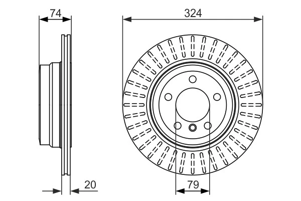 2x BRAKE DISC 0 986 479 671 FOR BMW N52B30A/BF 3.0L 6cyl 7 E65, E66, E67 - Image 2 of 4