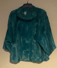 Ivy Jane Women's Green Chenille Casual Cowl Neck Size M/L