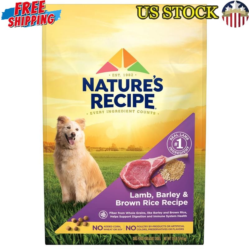 Lamb Rice Kibble Natural Ingredients Digestive Health 12lb New