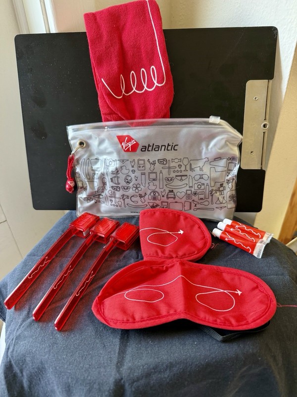 Early 2000's Virgin Atlantic Amenity Kit with a Grab Bag of Items!