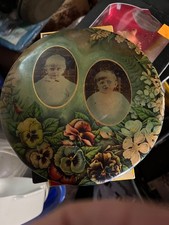 Large Victorian Celluloid Picture Button - Handsome Man