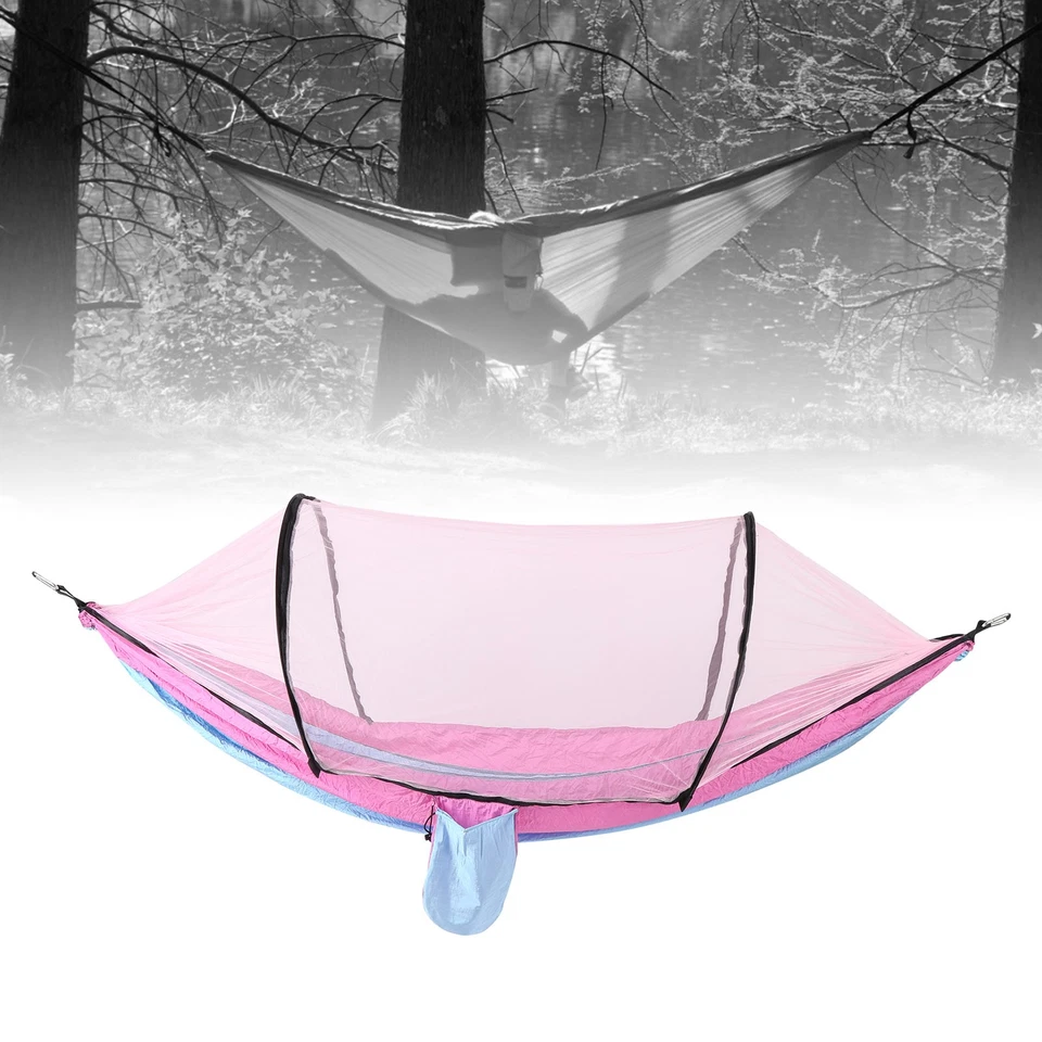 Camping Hammock With Mosquito Net Tent Hanging Bed Swing Chair (Blue) BL - Image 3 of 4