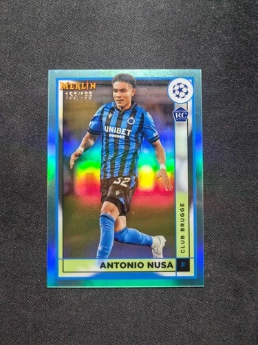 2022-23 Topps Merlin chrome UEFA Antonio Nusa #45 RC Rookie Aqua /199