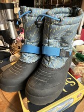 Northside Thinsulate Boys Sz 7 Winter Boots Light Blue Snowflakes Pull On Shoe