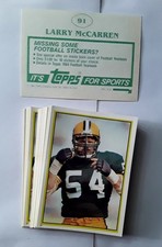6 ) Larry McCarren Topps Football Sticker Cards Lot Green Bay Packers Nice! $$